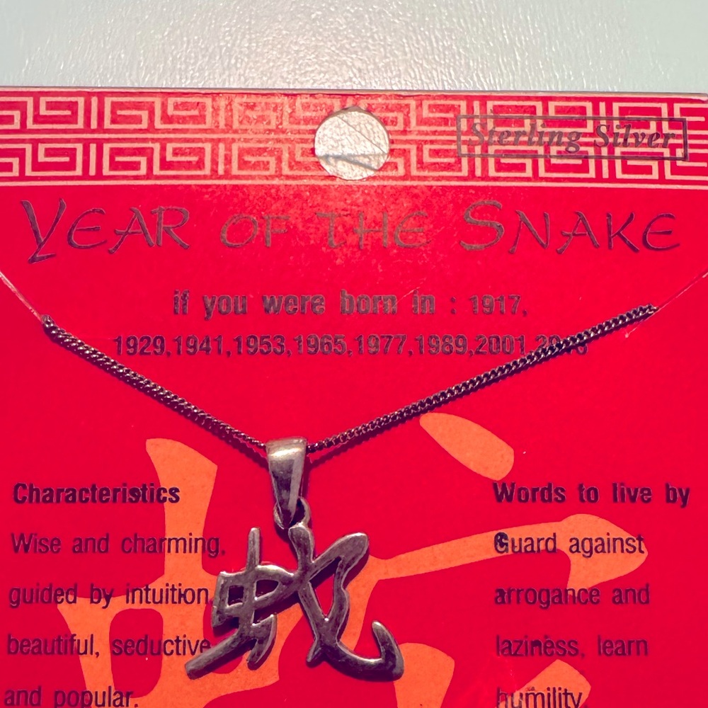 Year of the Snake silver necklace